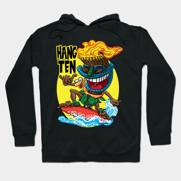 Hang 10 Tiki Surfer Hoodie by eShirtLabs